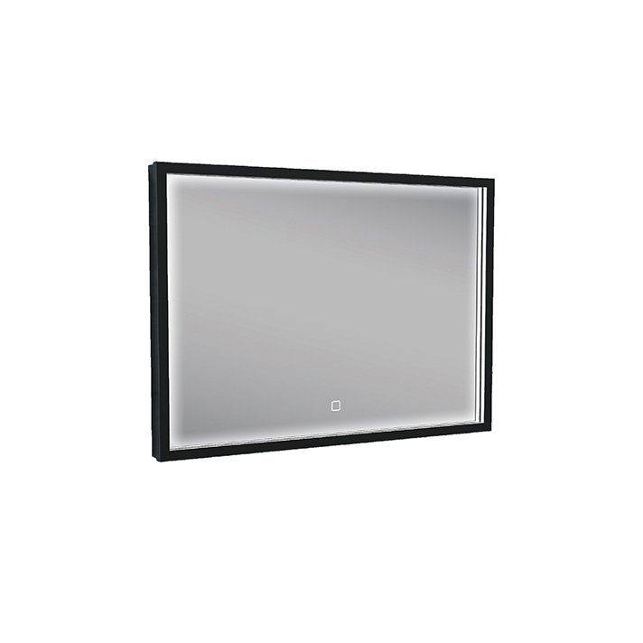 Avi spiegel rechthoek met LED, dimbaar en spiegelverwarming 70 x 50 cm mat zwart