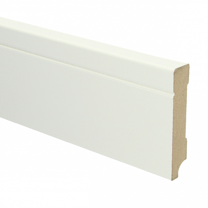 MDF Tijdloze plint 90x18 wit voorgelakt RAL 9010 | 2.4 meter