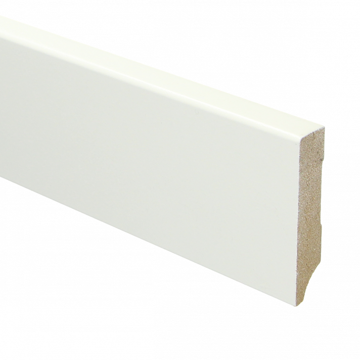 MDF Moderne plint 70x15 voorgelakt RAL 9016 | 2.4 meter