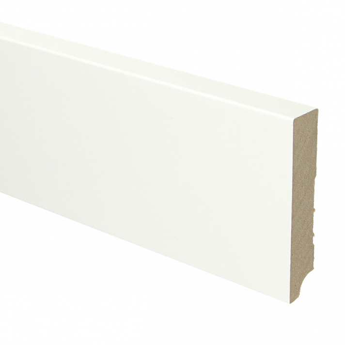 MDF plint recht 90x18 wit gefolied | 2.4 meter