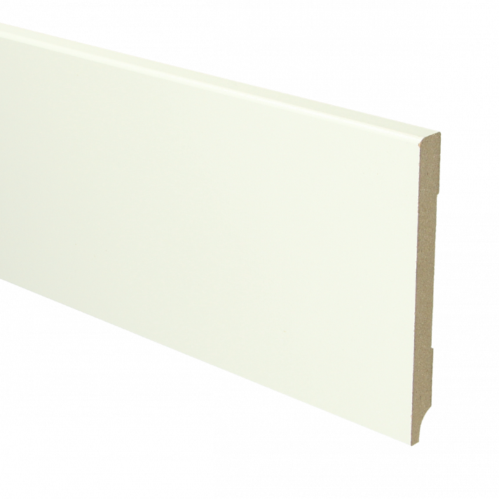 MDF Moderne plint 120x12 wit voorgelakt RAL 9010 | 2.4 meter