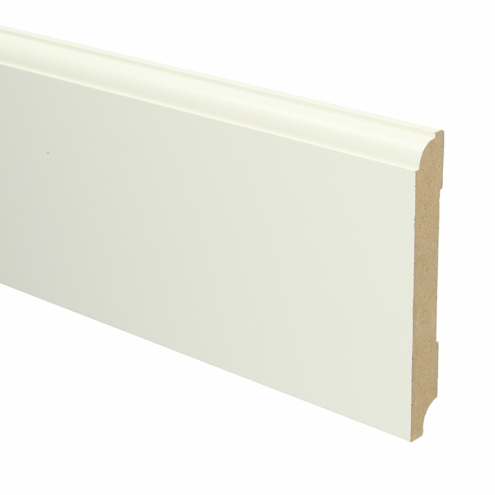 MDF Eigentijdse plint 120x15 wit voorgelakt RAL 9010 | 2.4 meter
