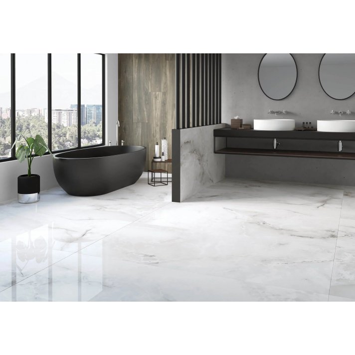 B1.9 Navarti Allure hoogglans vloertegel 120x120 Gris