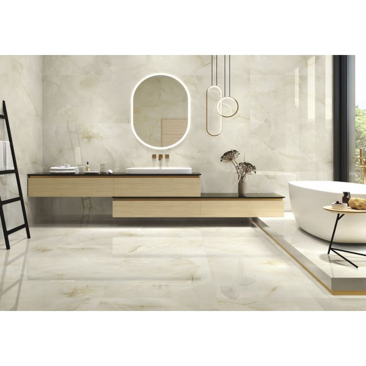 Baldocer Quios hoogglans vloertegel 120x120 Cream