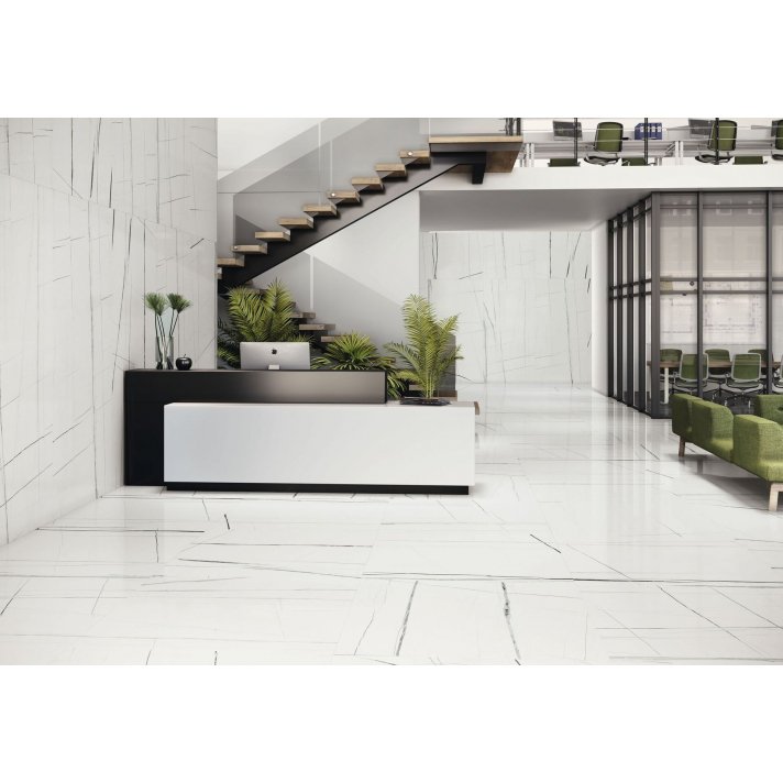 Baldocer Titanium hoogglans vloertegel 120x260 White