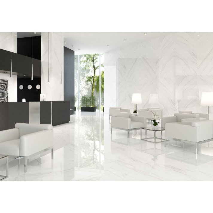 Baldocer Vanglih hoogglans vloertegel 60x60 White