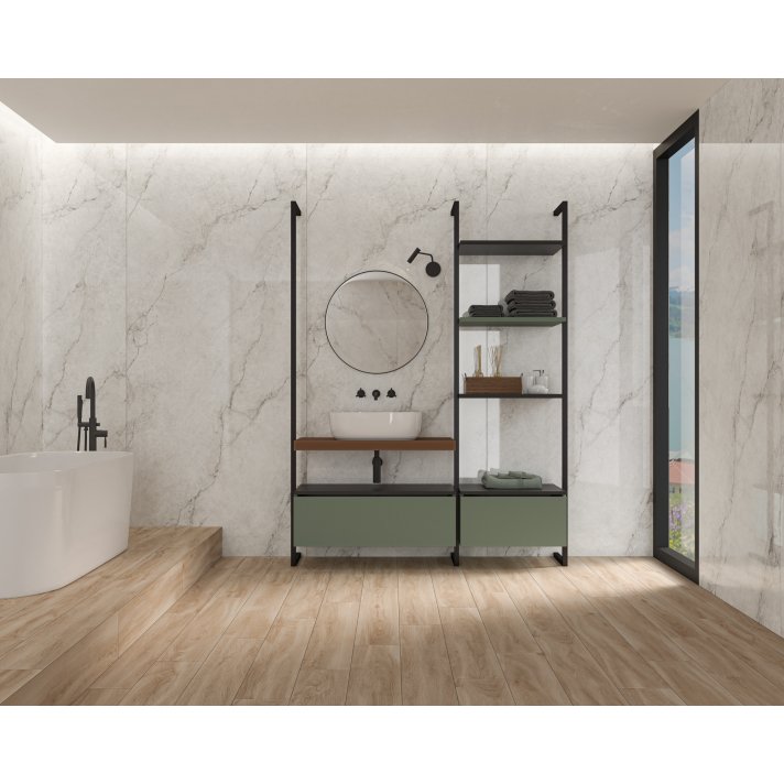 Ecoceramic Precious hoogglans wandtegel 120x280 natural