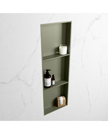 Mondiaz Easy Nis 89,5x29,5cm in solid surface kleur Army | Army. 3 vakken  geschikt voor in- of opbouw