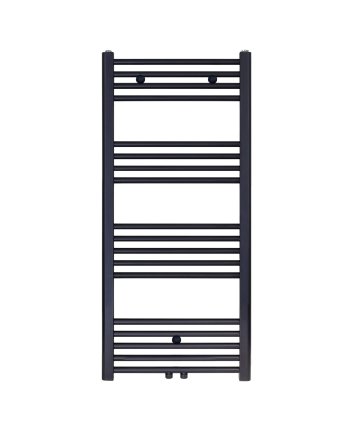 120x50 cm - 675 Watt - Ecorad Handdoekradiator - Mat Zwart (RAL9005) - Universal-6 aansluitpunten