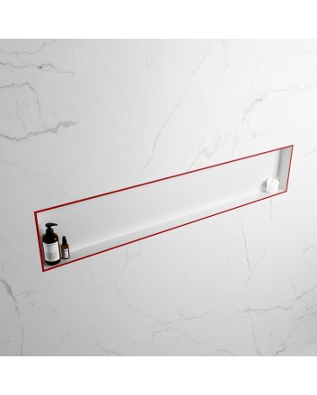 Mondiaz Easy Nis 149,5x29,5cm in solid surface kleur Fire | Talc. 1 vak  geschikt voor in- of opbouw