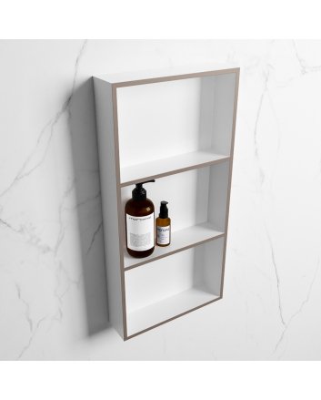 Mondiaz Easy Nis 59,5x29,5cm in solid surface kleur Smoke | Talc. 3 vakken  geschikt voor in- of opbouw