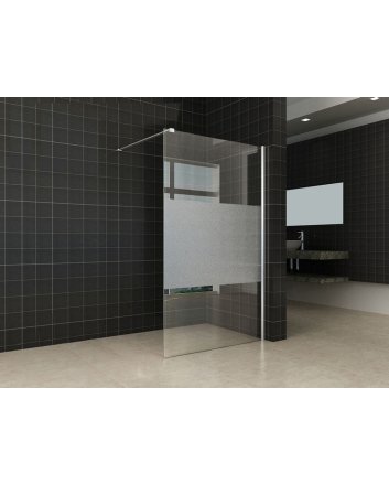 Comfort inloopdouche 1100 x 2000 x 10 mm nano helder glas met melkglas middenband/chroom