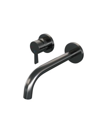 BRAUER Gunmetal Edition inbouw wastafelmengkraan met gebogen uitloop en rozetten model E2 gunmetal geborsteld PVD