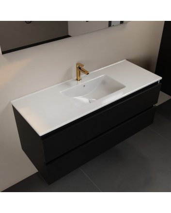 Mondiaz Aivy 120cm badmeubel Urban, wastafel glanzend wit keramiek midden 1 kraangat