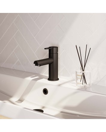 BRAUER Black Edition lage opbouw wastafelmengkraan model D mat zwart