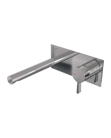 BRAUER Chrome Edition inbouw wastafelmengkraan met rechte uitloop en afdekplaat model E1 chroom