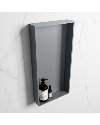 Mondiaz Easy Nis 59,5x29,5cm in solid surface kleur Plata | Plata. 1 vak  geschikt voor in- of opbouw