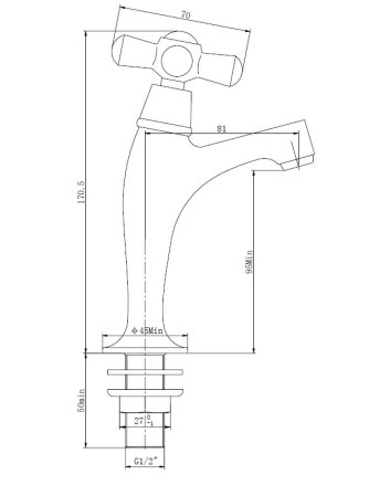 Lento fonteinkraan 1/2'' chroom