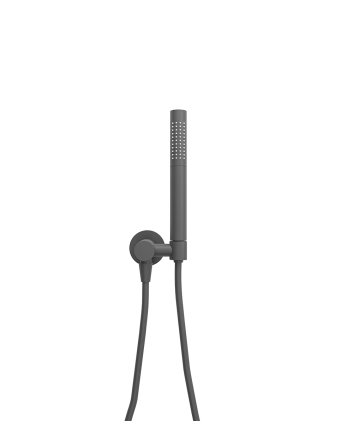 UniMatch handdoucheset met staafhanddouche 1 stand, doucheslang en wandaansluitbocht gunmetal