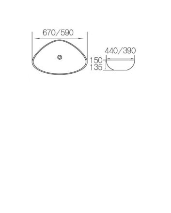 Elite waskom 59 x 39 x 13,5 cm