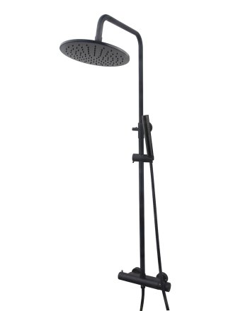 Caral thermostatische regendoucheset opbouw mat zwart