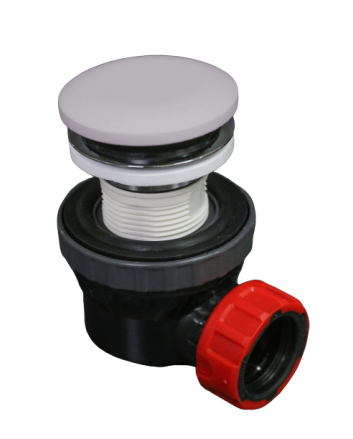 Mondiaz Ruimte besparende click sifon 6,7cm hoog solid surface rond cale