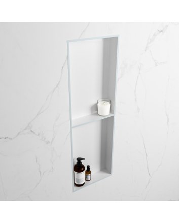 Mondiaz Easy Nis 149,5x29,5cm in solid surface kleur Clay | Talc. 2 vakken geschikt voor in- of opbouw