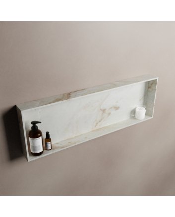 Mondiaz Easy Nis 89,5x29,5cm in solid surface kleur Frappe. 1 vak  geschikt voor in- of opbouw