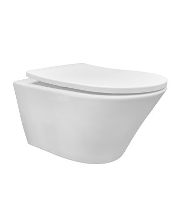 Vesta wandcloset rimless met Shade slim toiletzitting softclose en quick release glans wit