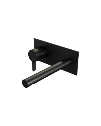 BRAUER Black Edition inbouw wastafelmengkraan met rechte uitloop en afdekplaat model E2 mat zwart