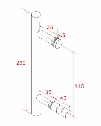 Wiesbaden type 1 deurgreep 20 cm chroom