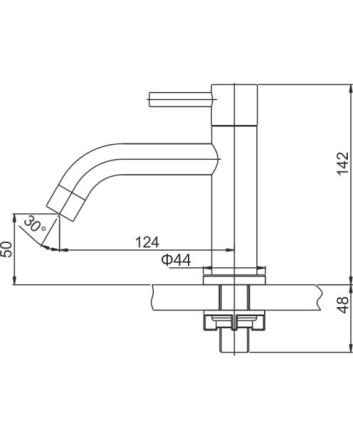 304 fonteinkraan 1/2" RVS