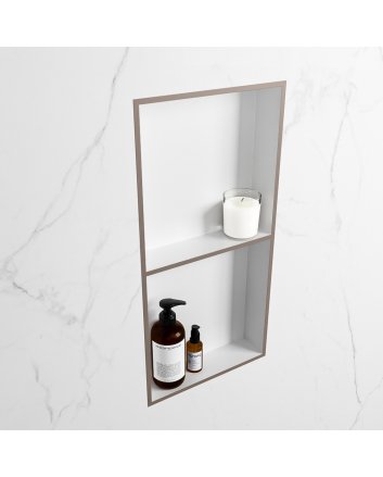 Mondiaz Easy Nis 59,5x29,5cm in solid surface kleur Smoke | Talc. 2 vakken geschikt voor in- of opbouw