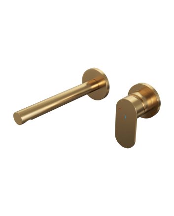BRAUER Gold Edition inbouw wastafelmengkraan met rechte uitloop en rozetten model C1 goud geborsteld PVD