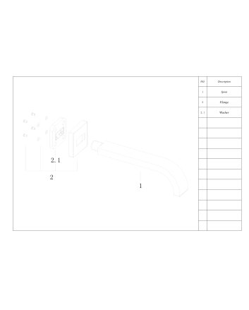inbouw-uitloop vierkant 22cm 1/2'' mat zwart