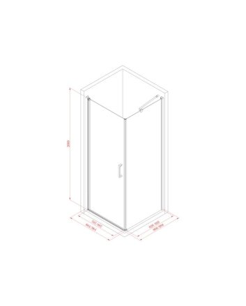 Sani DeLuxe Douchecabine vierkant swingdeur 80
