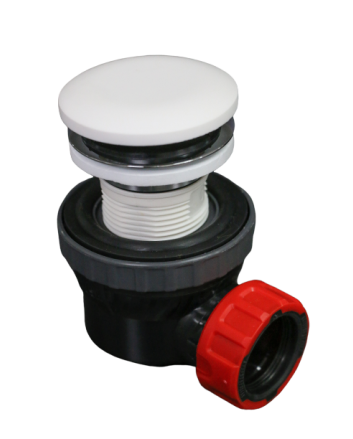 Mondiaz Ruimte besparende click sifon 6,7cm hoog solid surface rond talc