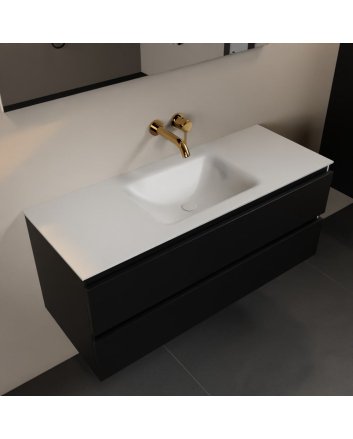 Mondiaz Aivy 120cm badmeubel Urban, wastafel Talc solid surface midden zonder kraangat