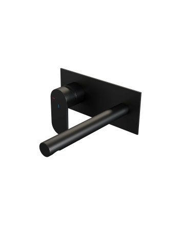 BRAUER Black Edition inbouw wastafelmengkraan met rechte uitloop en afdekplaat model C2 mat zwart