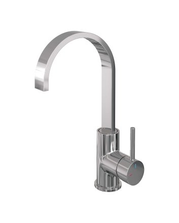 BRAUER Chrome Edition hoge opbouw wastafelmengkraan met draaibare platte uitloop model A chroom