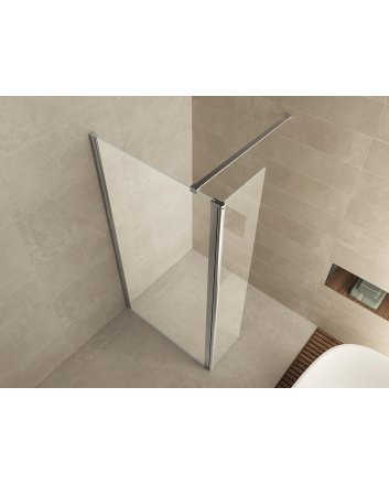 Comfort zijwand draaibaar 400 x 2000 x 10 mm nano helder glas/chroom