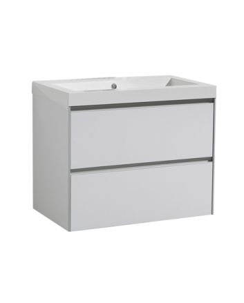 Sani DeLuxe Aktieset badmeubel PL greeploos 60 Hoogglans Wit  zonder spiegel