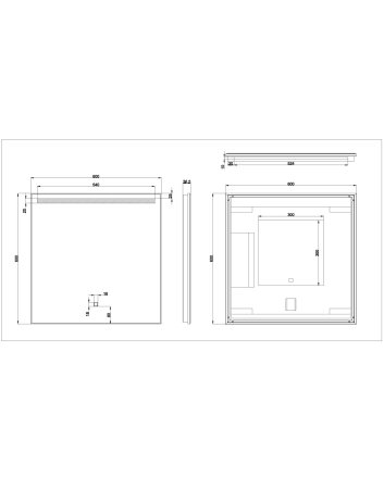 Ambi one spiegel vierkant met LED, dimbaar en spiegelverwarming 60 x 60 cm