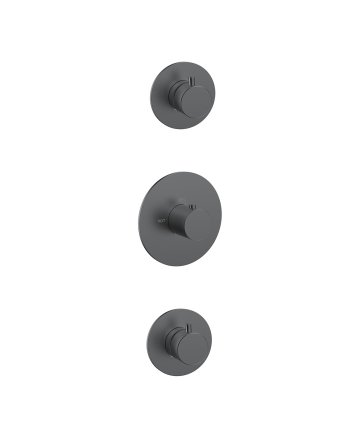 Wiesbaden Dreams afbouwdeel thermostatische douchekraan met 2 stopkranen gunmetal