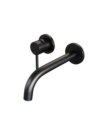 BRAUER Black Edition inbouw wastafelmengkraan met gebogen uitloop en rozetten model A2 mat zwart