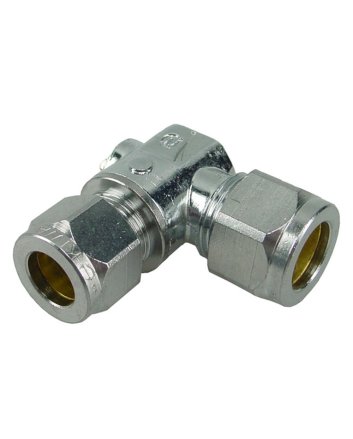 Riko chroom mini-kogelkraan haaks knel 15 mm x 10 mm
