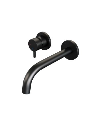 BRAUER Black Edition inbouw wastafelmengkraan met gebogen uitloop en rozetten model B2 mat zwart