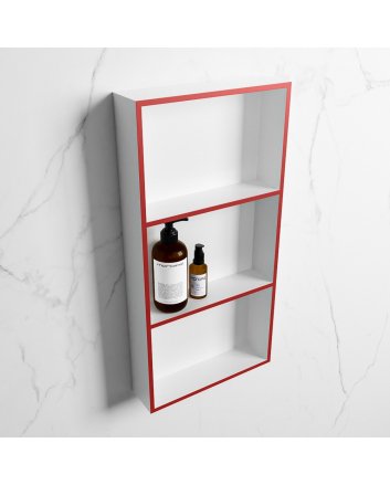 Mondiaz Easy Nis 59,5x29,5cm in solid surface kleur Fire | Talc. 3 vakken  geschikt voor in- of opbouw