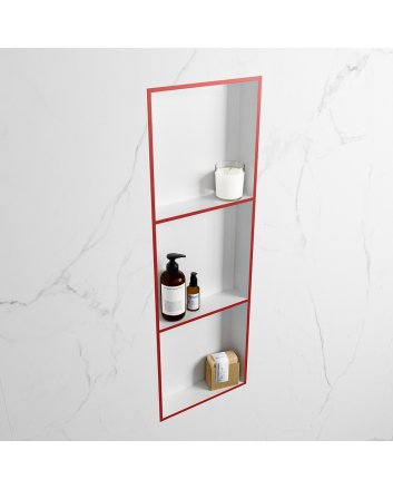 Mondiaz Easy Nis 89,5x29,5cm in solid surface kleur Fire | Talc. 3 vakken  geschikt voor in- of opbouw