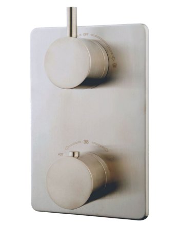 Caral afbouwdeel inbouwthermostaat 2 weg geborsteld staal